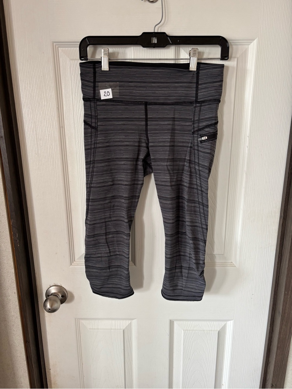 lululemon athletica Gray Striped Capri Leggings